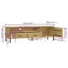 TV Stand with Metal Legs Brown Solid Wood Pine OSLO